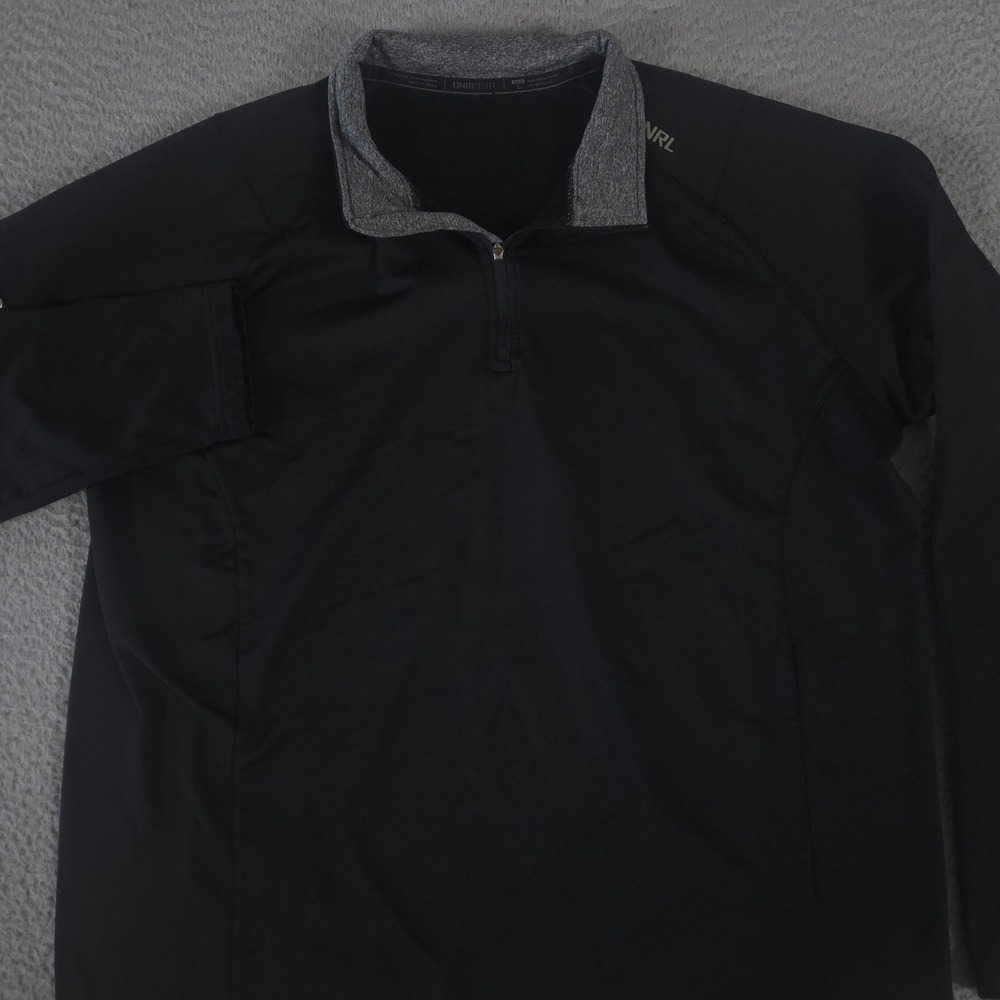 UNRL Pullover Mens L Black Interlock 1/4 Zip Performance Stretch Activewear